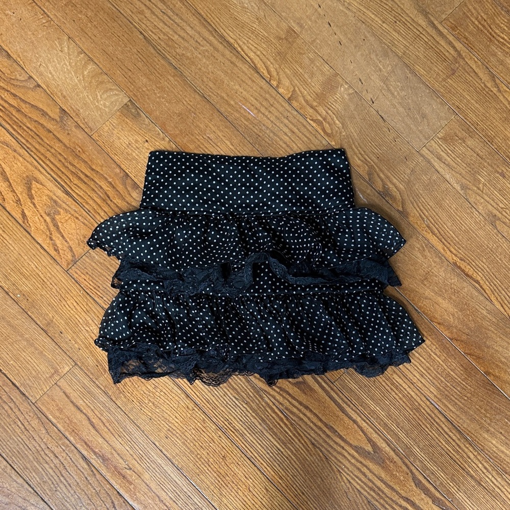 Elegant Black Polka Dot Skirt